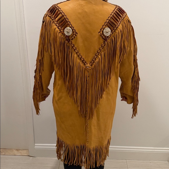 Fringed tan leather rusty dorr Jacket - Picture 6 of 15